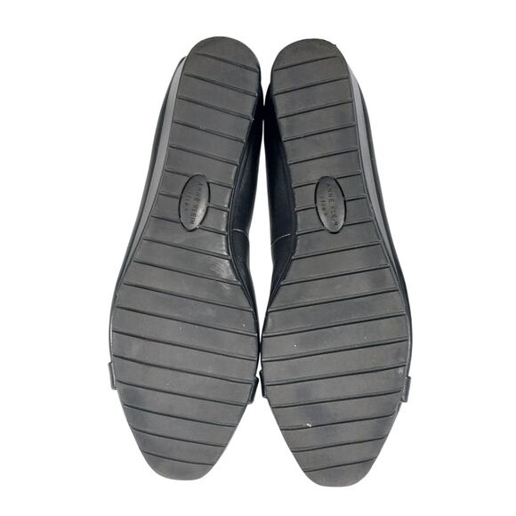 NWOT-1 SHOW! ANNE KLEIN! BLACK VEGAN LEATHER & PATENT LEATHER BOW HEELS! SZ 8.5M - Picture 9 of 10